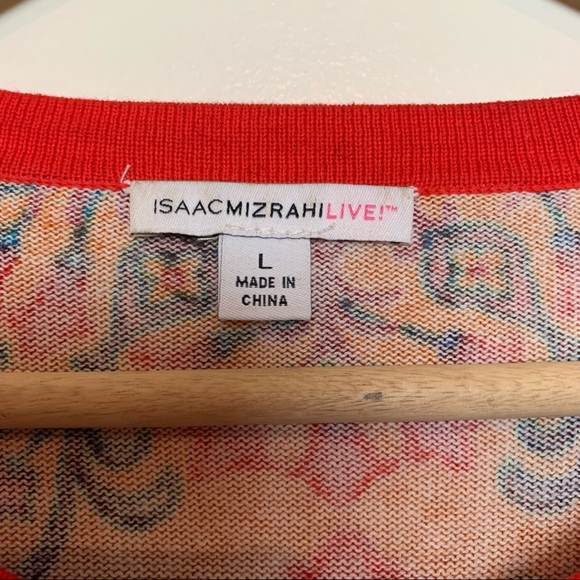 Isaac Mizrahi Live Orange Floral Cardigan Women’s Size Large - Picture 7 of 7